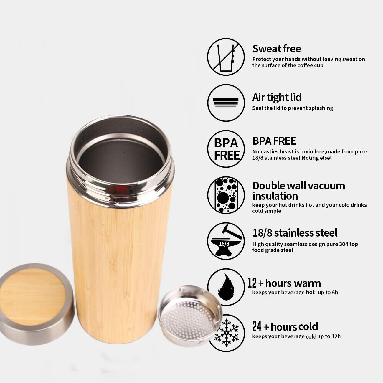 Bamboo mug Coffee Cup Travel Mug High quality Durable Non-toxic