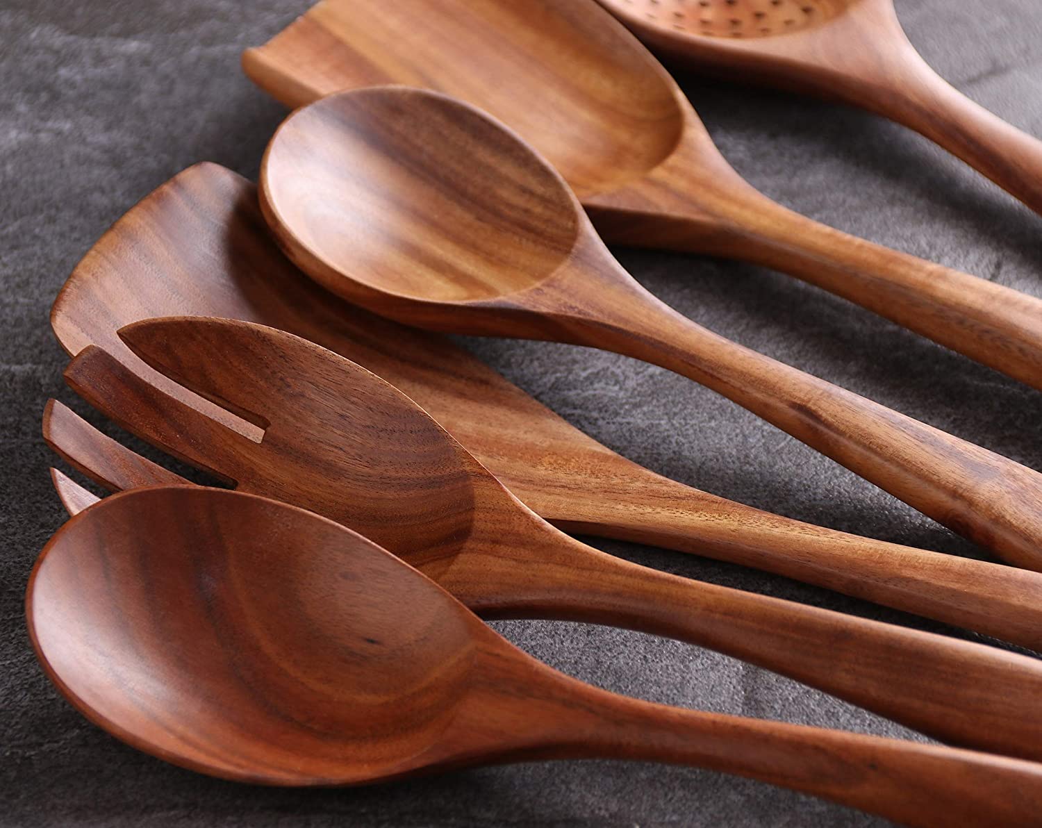Wooden Utensils For Cooking,11 Pcs Wooden Spoons For Cooking, Teak