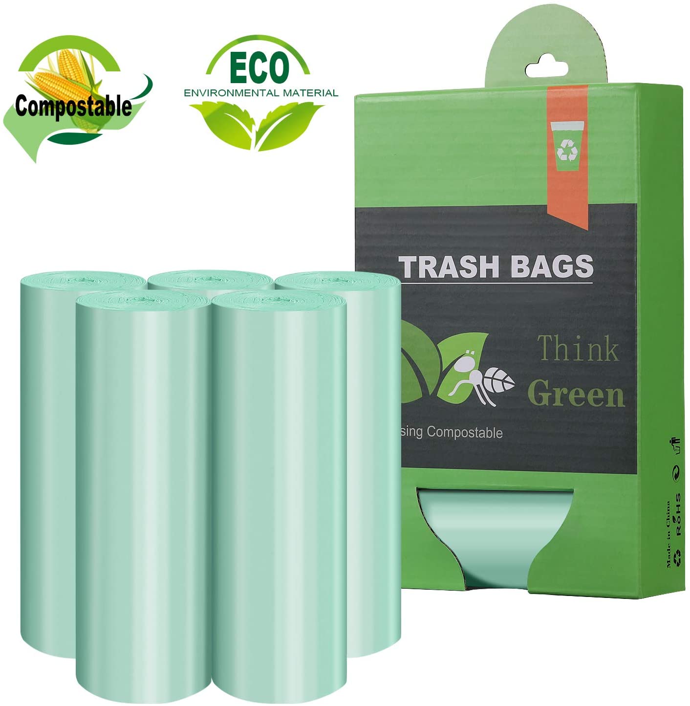 Buy Compostable Certified Tall Kitchen Trash Bags (13 Gallon x 50 Bags)  Heavy Duty, Plant-Based Unscented Trash Can Liners Thick and Strong Bags  Kitchen Bin, Office Garbage by Bimpact Global Now! Only $